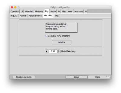FlDIGI Rig Control Dialog